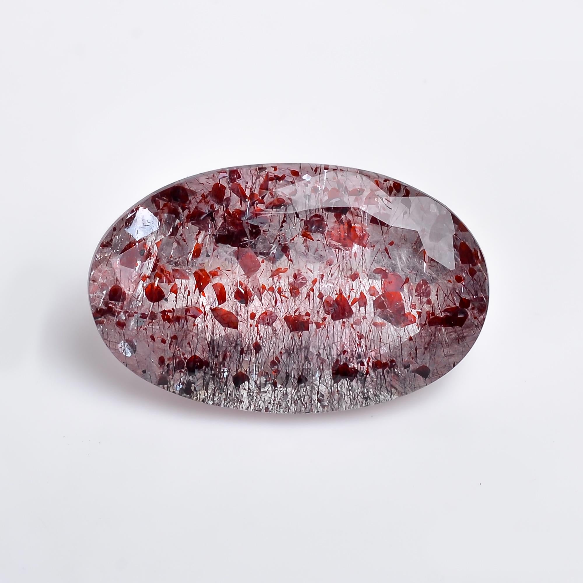 natural elestial quartz oval shape cut stone loose gemstone